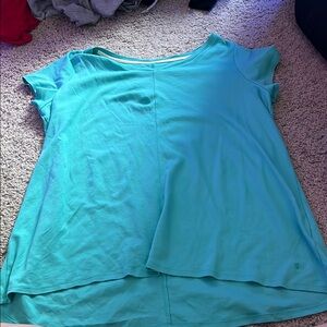 Isaac Mizrahi Blue Asymmetrical Relaxed T-Shirt